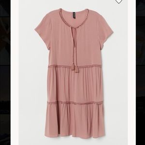 Pink Dress with Lace Trim